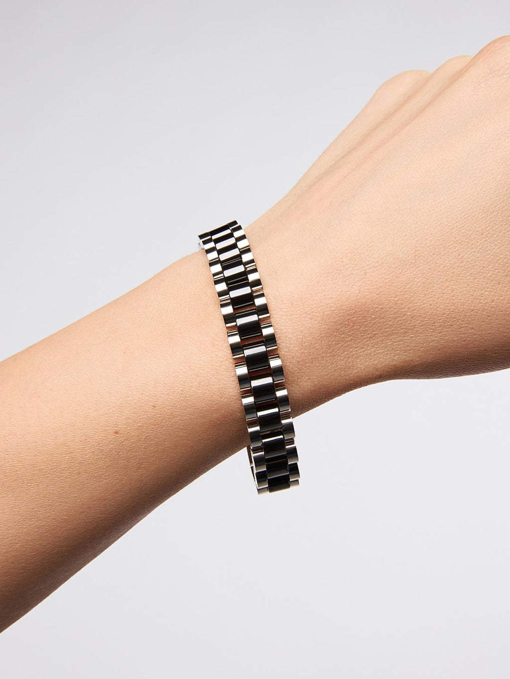Watch Strap Bracelet - Ora Silver Ceramic