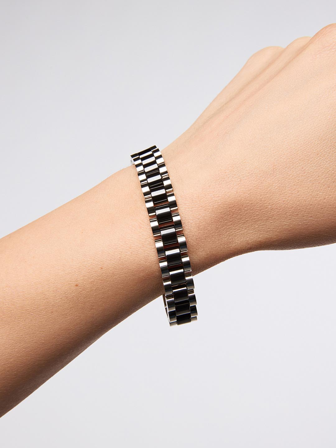 Watch Strap Bracelet - Ora Silver Ceramic