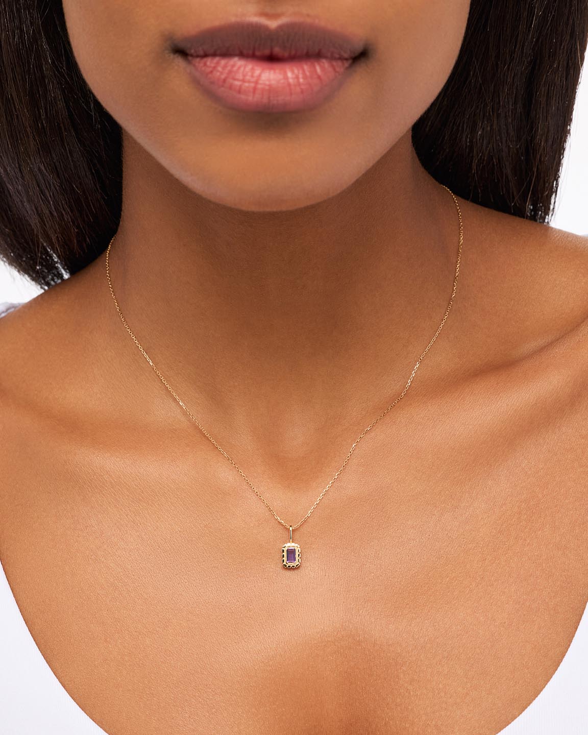 Solid Yellow Gold - Amethyst Heirloom Charm