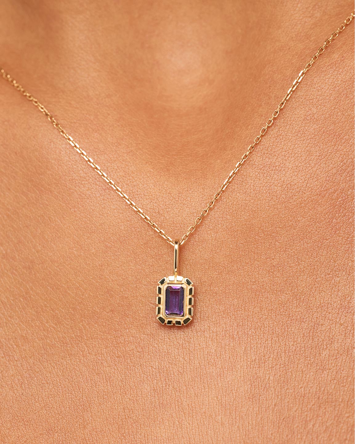 Solid Yellow Gold - Amethyst Heirloom Necklace