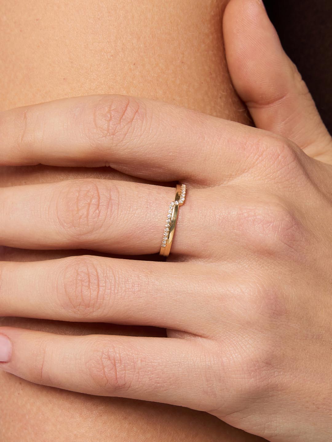 Solid Yellow Gold - Diamond Elevate Ring
