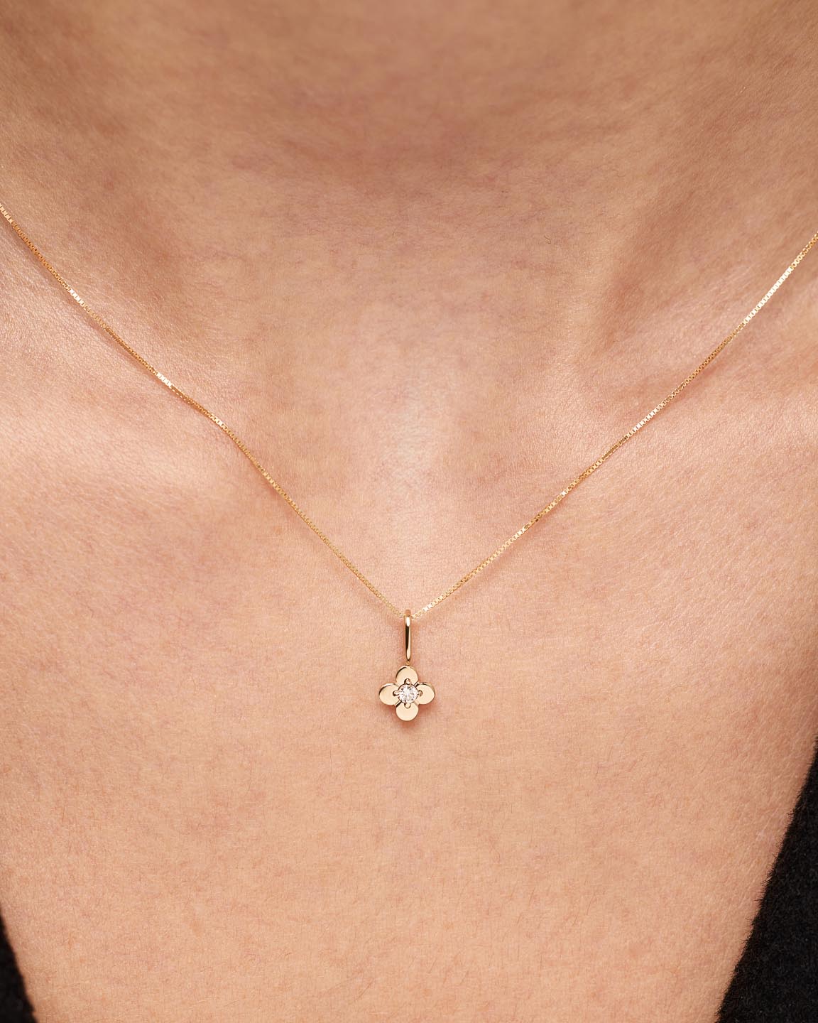 Solid Yellow Gold - Diamond Mini Flower Charm