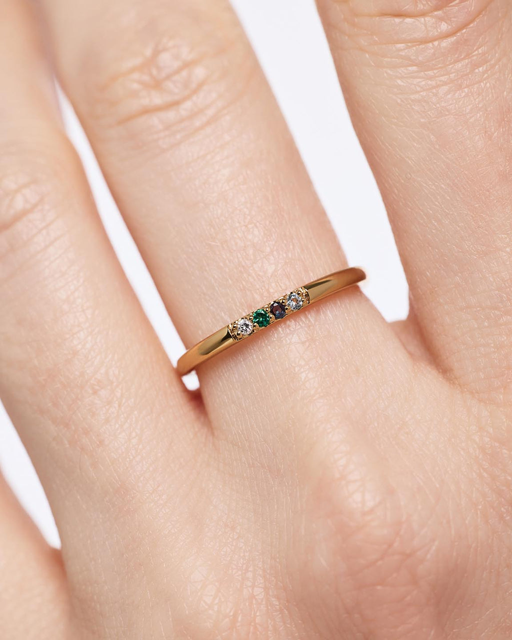 Solid Yellow Gold - 4 Stone Birthstone Ring