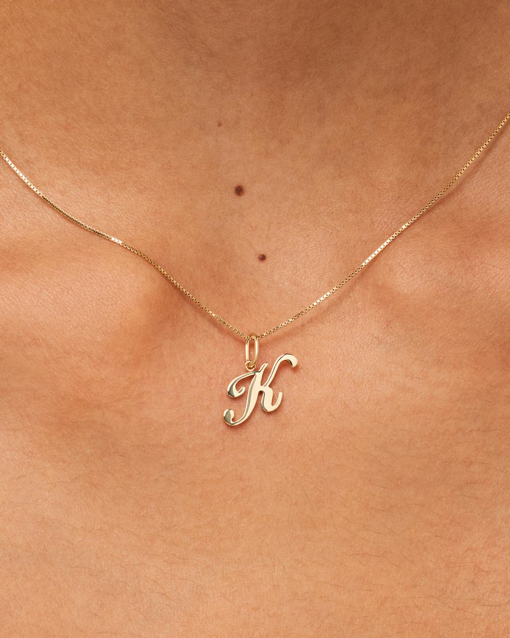 Solid Yellow Gold - Script Letter Charm