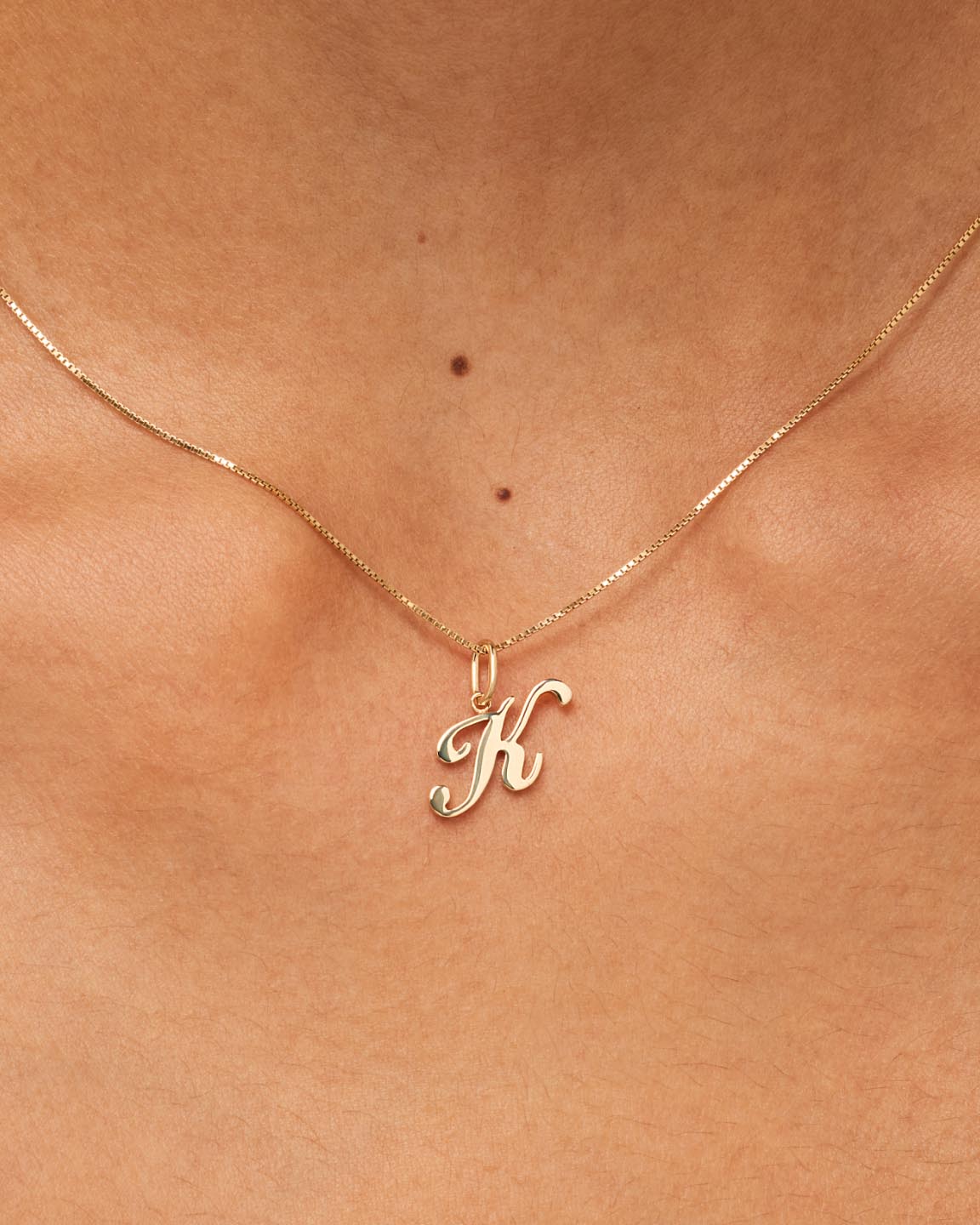 Solid Yellow Gold - Script Letter Charm