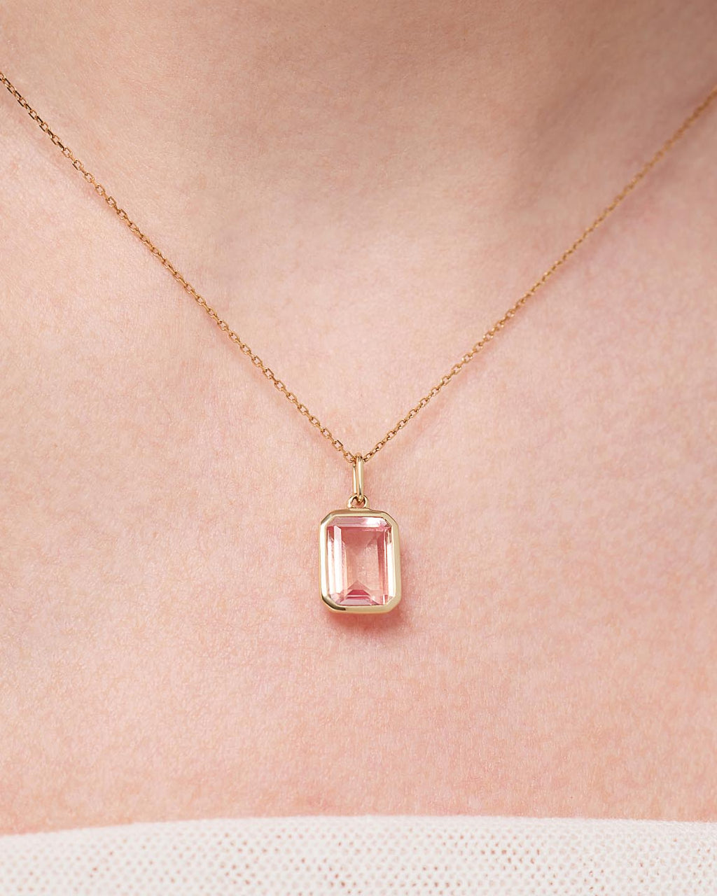 Solid Yellow Gold - Light Pink Sapphire Spritz Charm