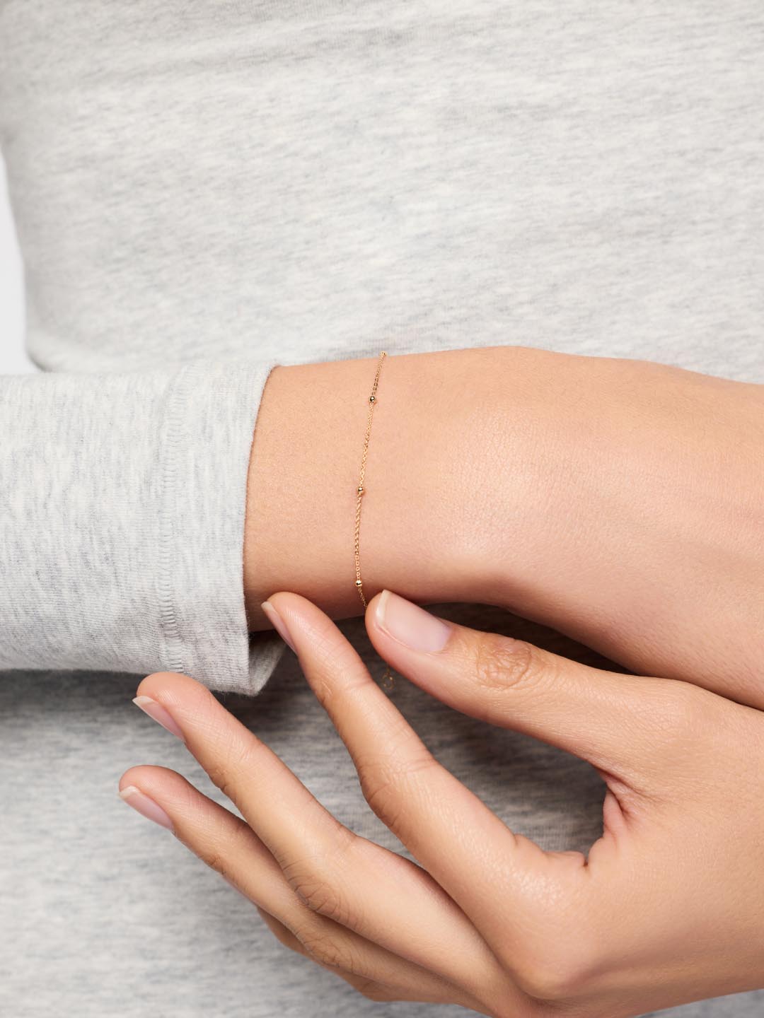Solid Yellow Gold - Satellite Bracelet