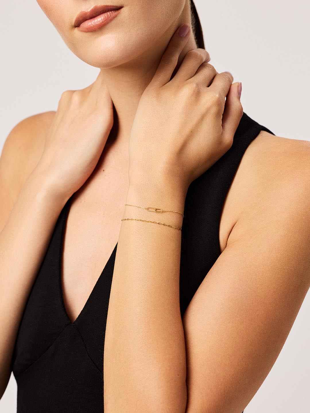 Gold Bracelet Set - Gold Link Bracelet Set