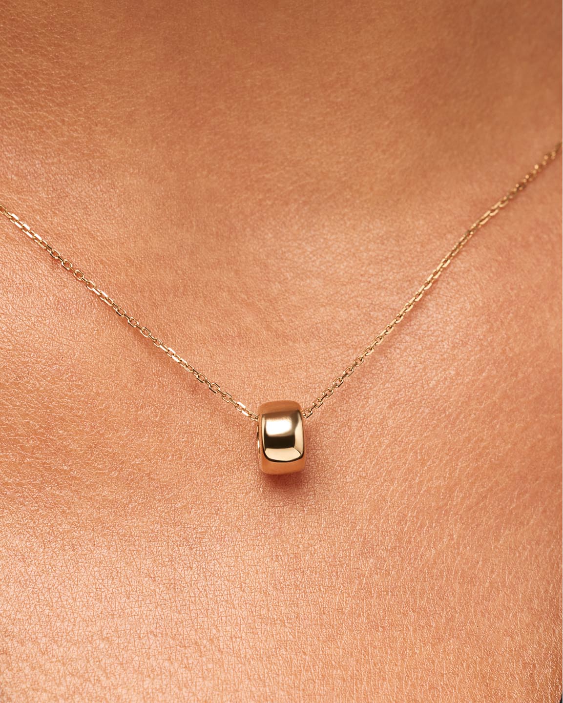 Solid Yellow Gold - Luna Charm Necklace
