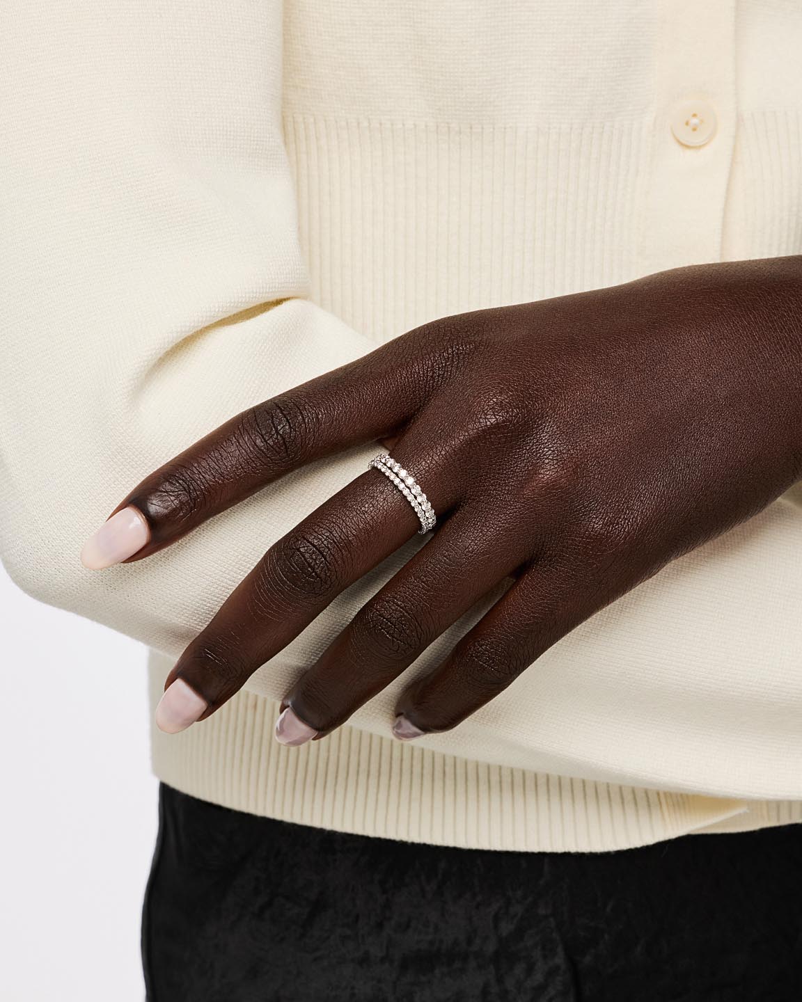 Solid White Gold - Eternity Diamond Ring (1/2 ctw)
