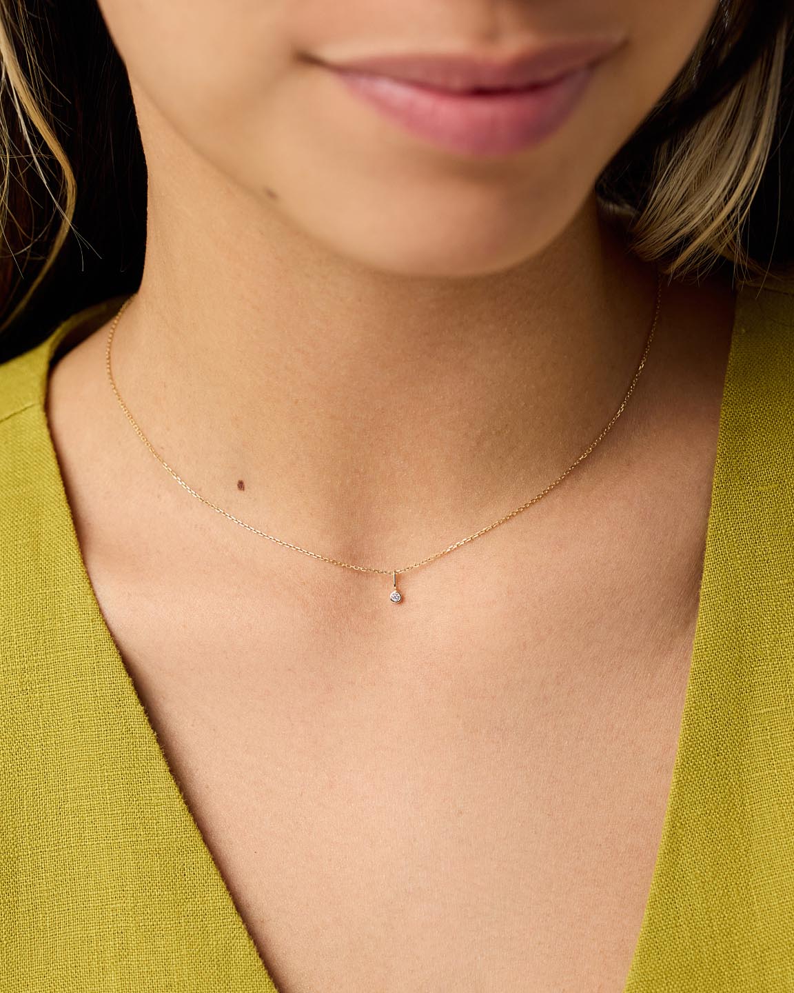 Solid Yellow Gold - Diamond Mini Birthstone Charm