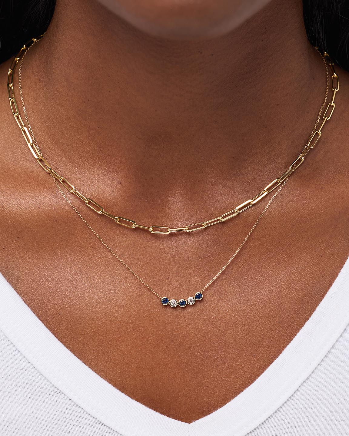 Birthstone Necklace - 5 Stone Birthstone Necklace