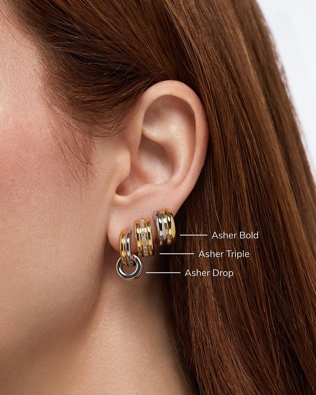 Huggie Hoop Earrings - Asher Bold