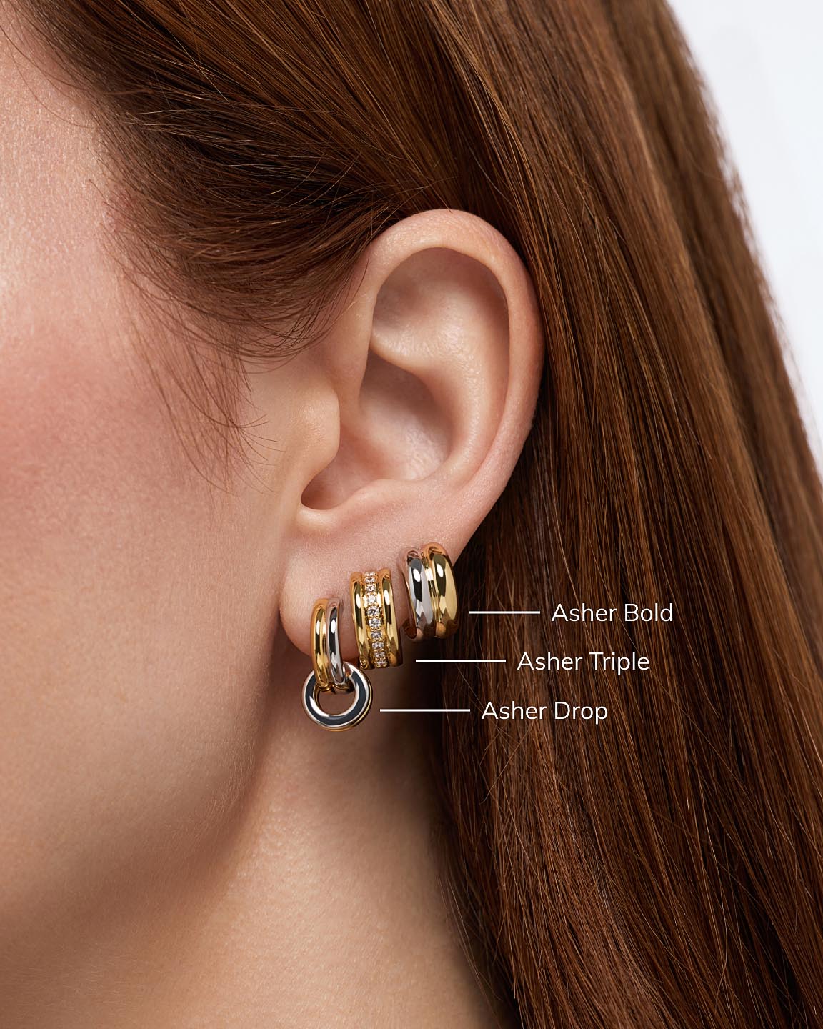 Huggie Hoop Earrings - Asher Bold