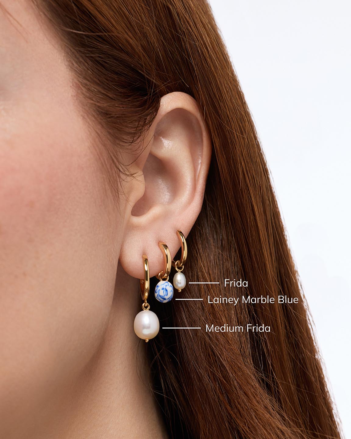 Pearl Huggie Hoops - Frida