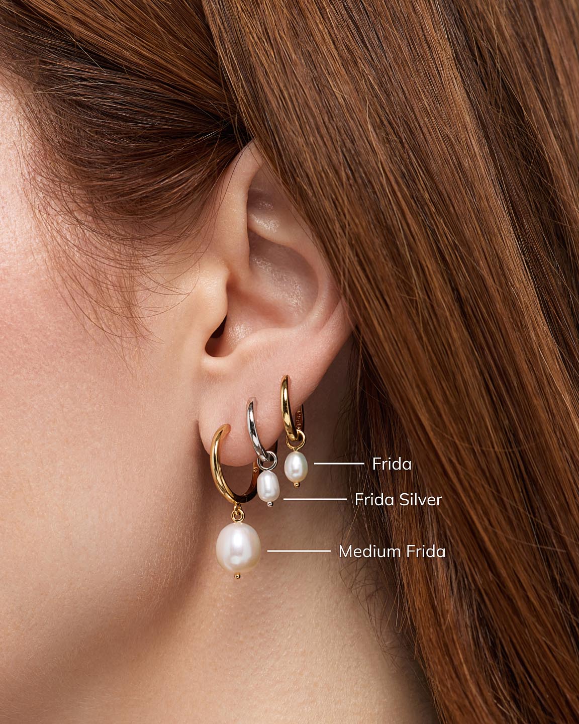 Pearl Huggie Hoops - Frida Silver