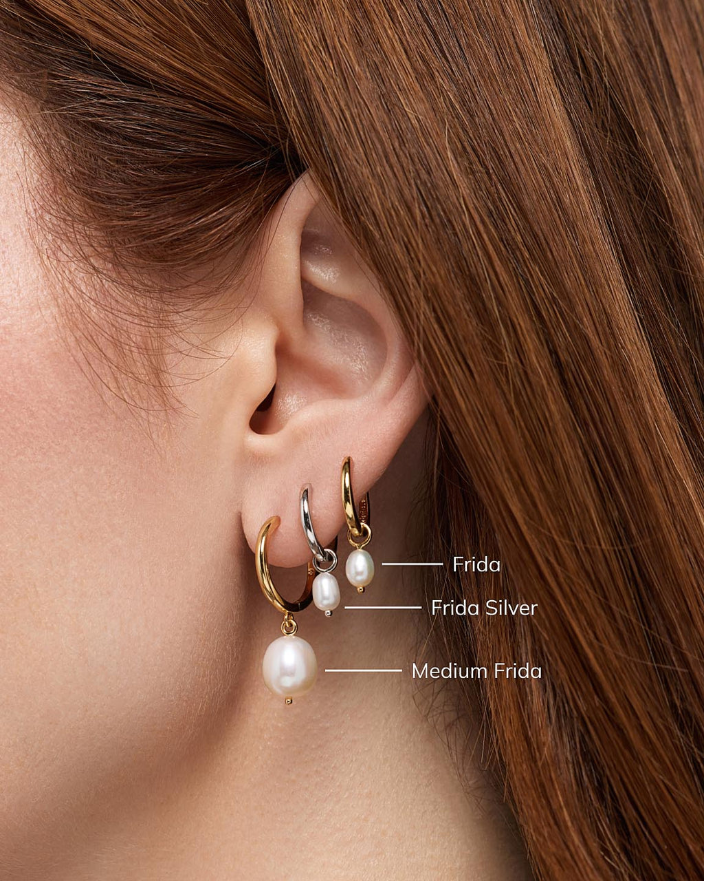 Pearl Huggie Hoops - Frida Silver