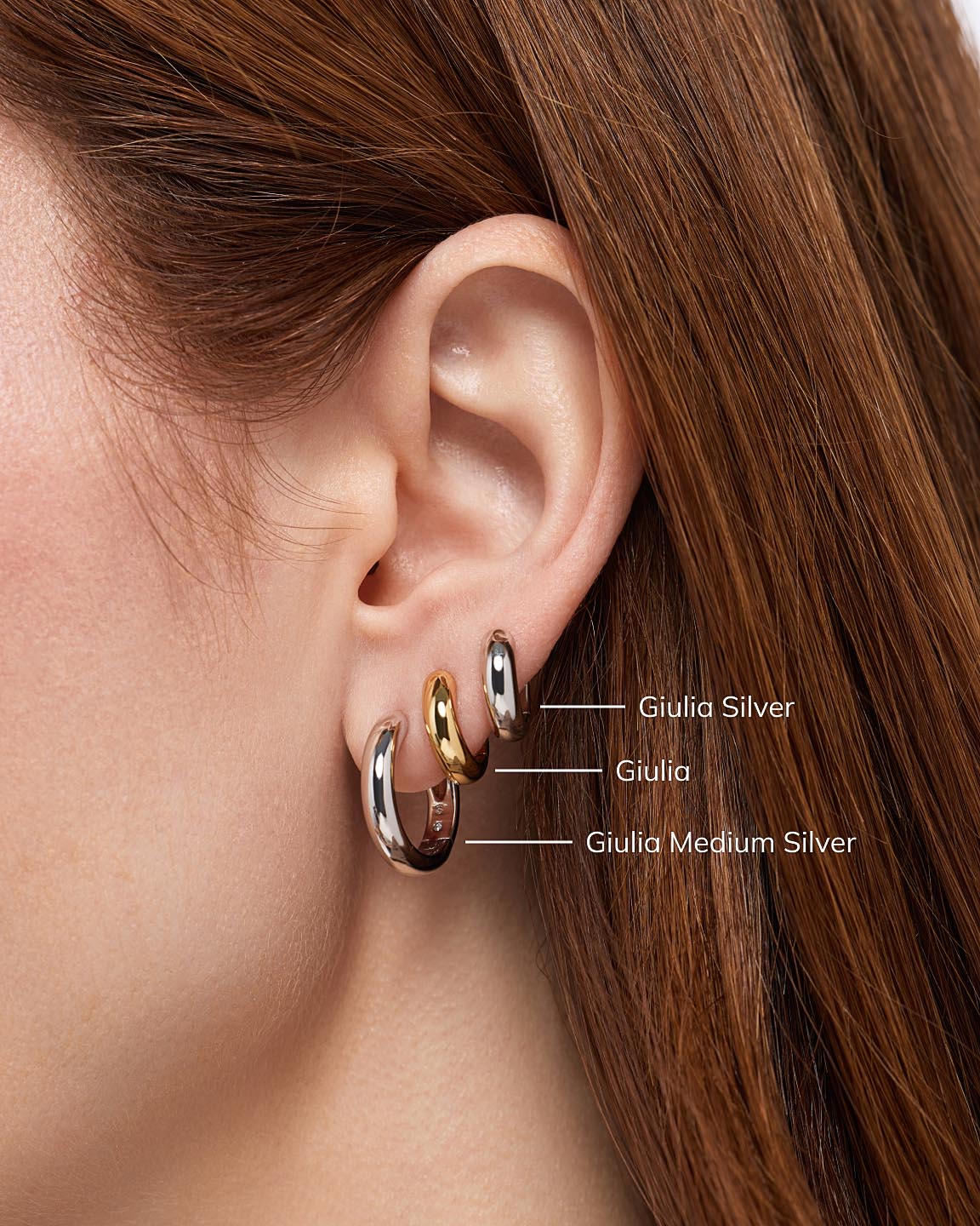 Bold Huggie Hoops - Giulia Silver