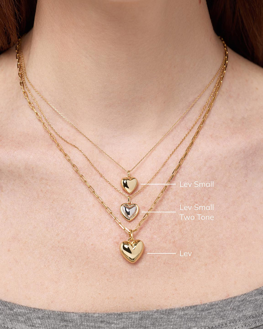 Gold Pendant - Lev Small Two Tone