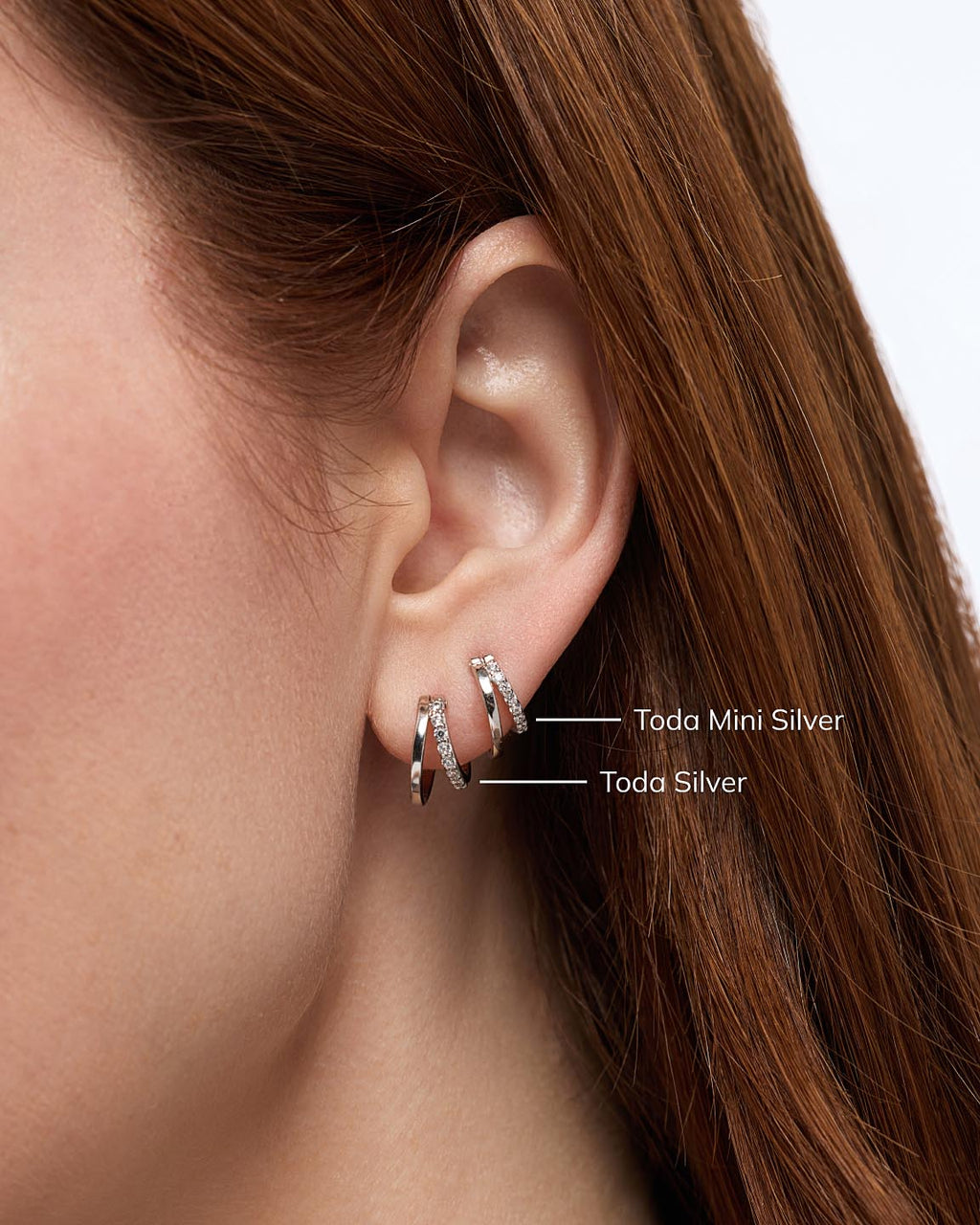 Double Hoop Earrings - Toda Mini Silver