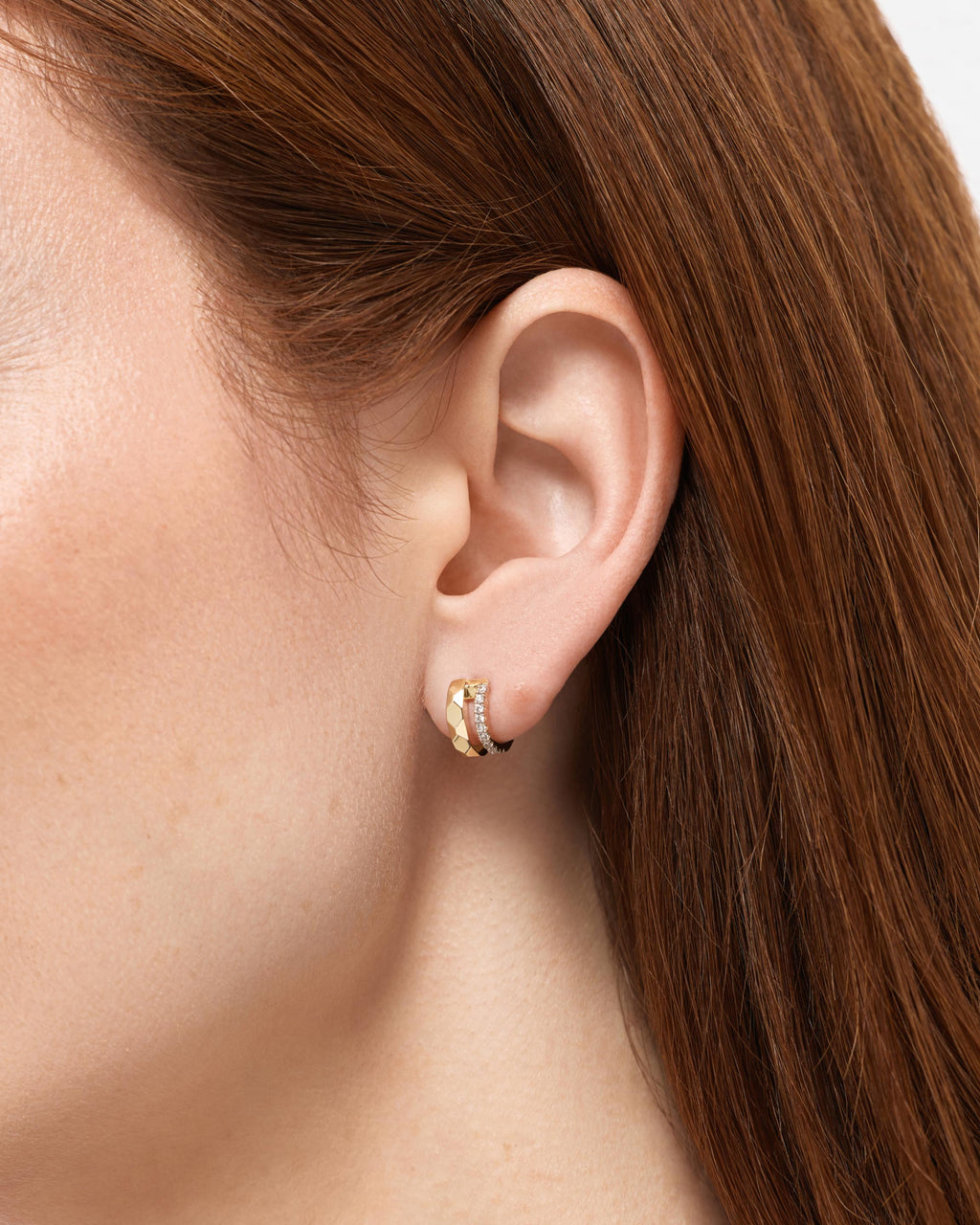 Gold Hoops Earrings - Esme Double