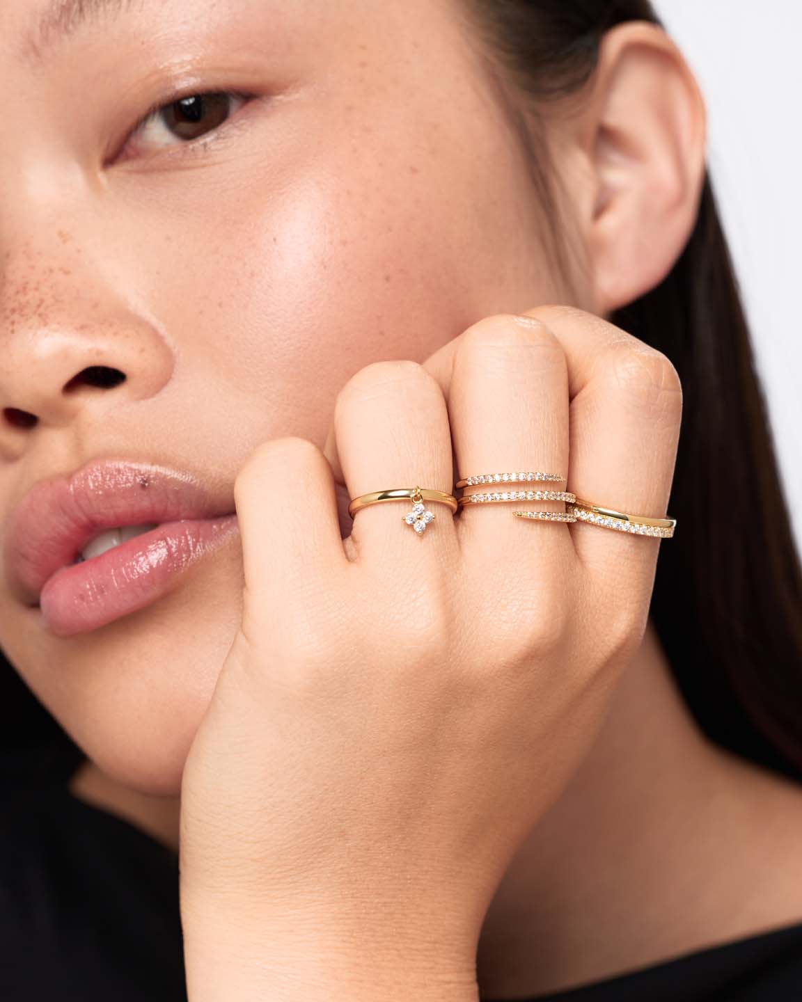 Gold Ring - Oren Triple Pave