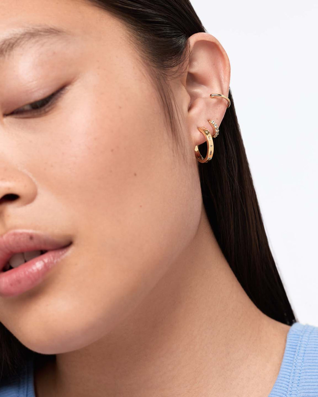 Gold Hoop Earrings - Selena Medium Hoops