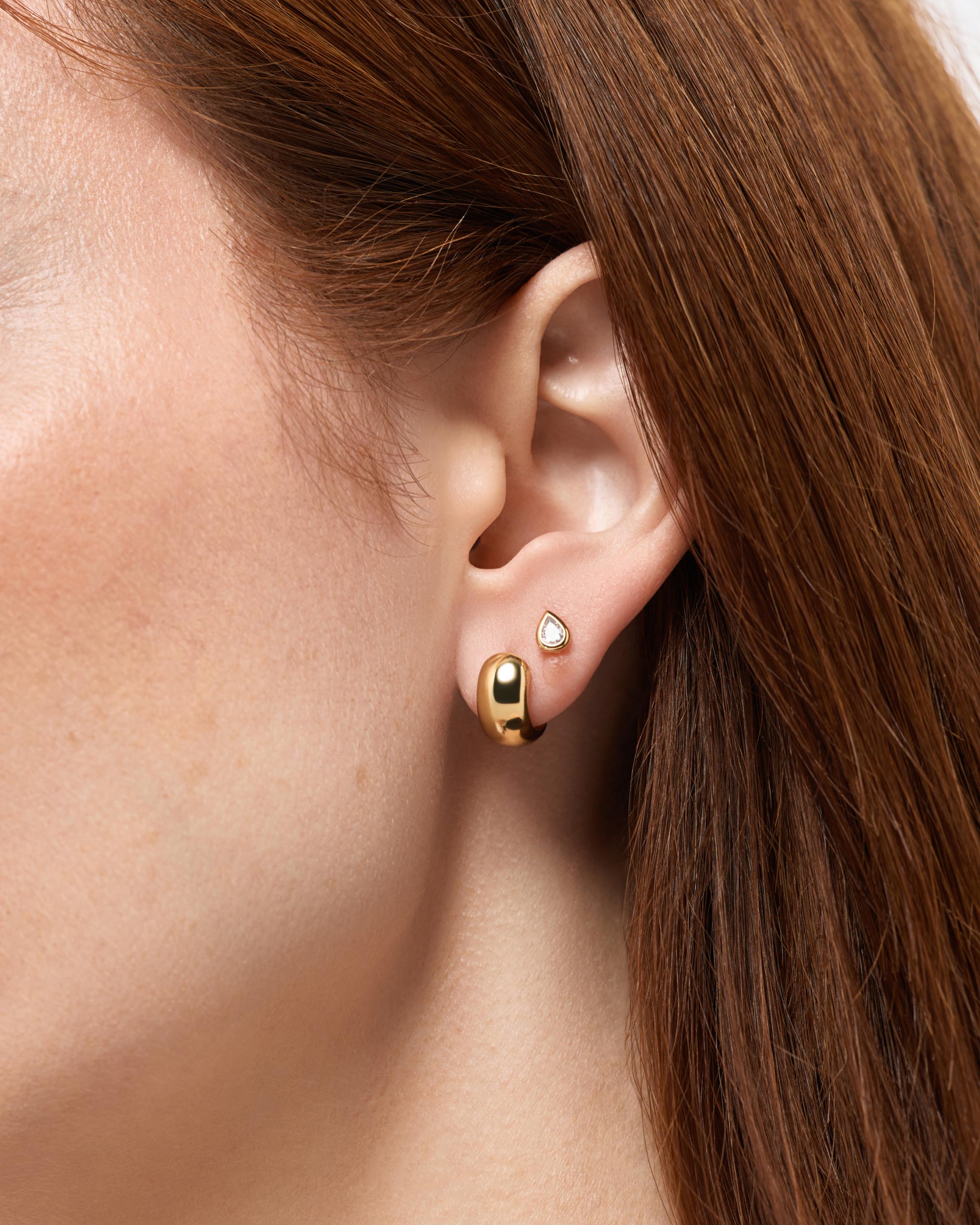 Gold Stud Earrings - Lennox Studs