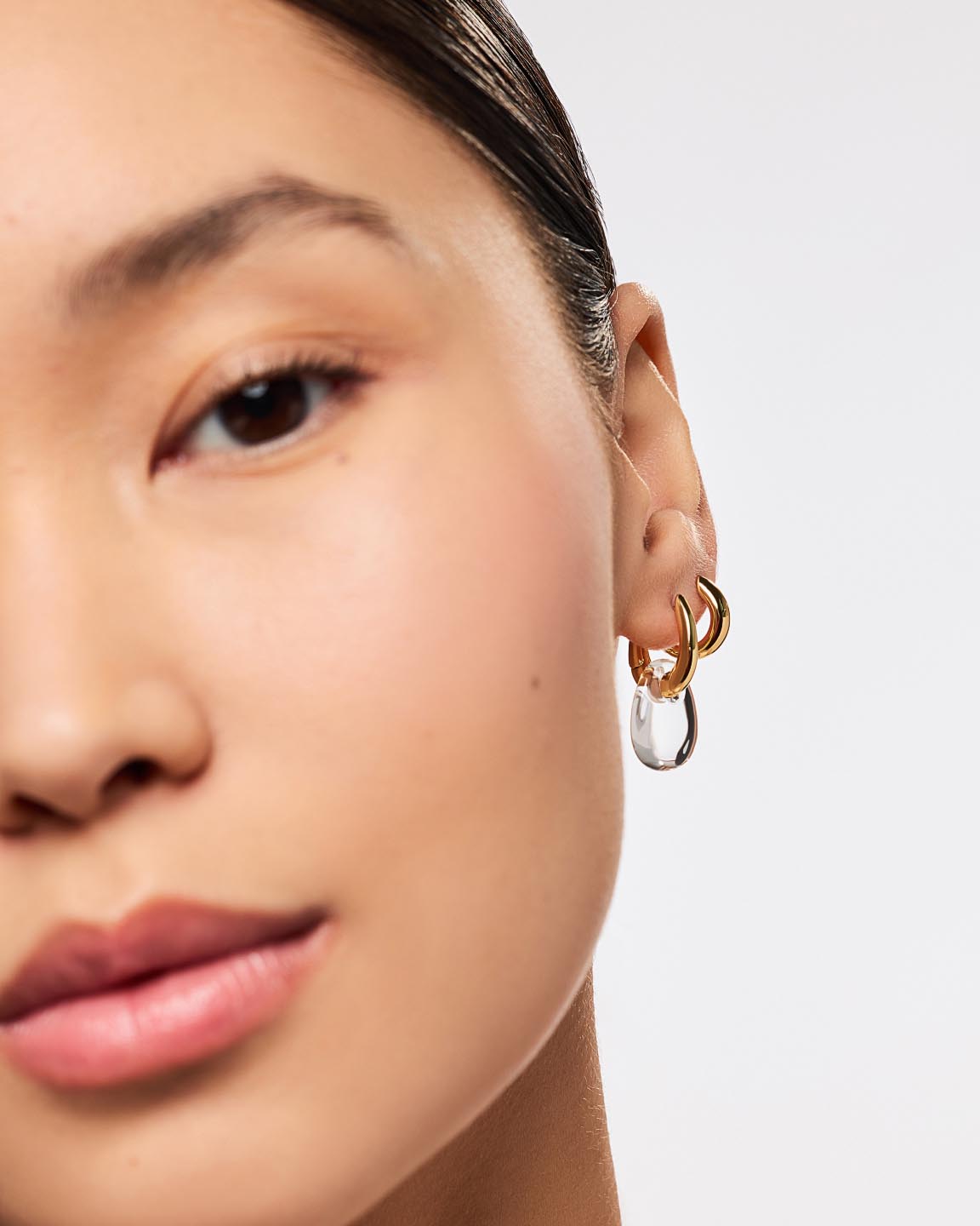 Gold Drop Earrings - Kayla Clear