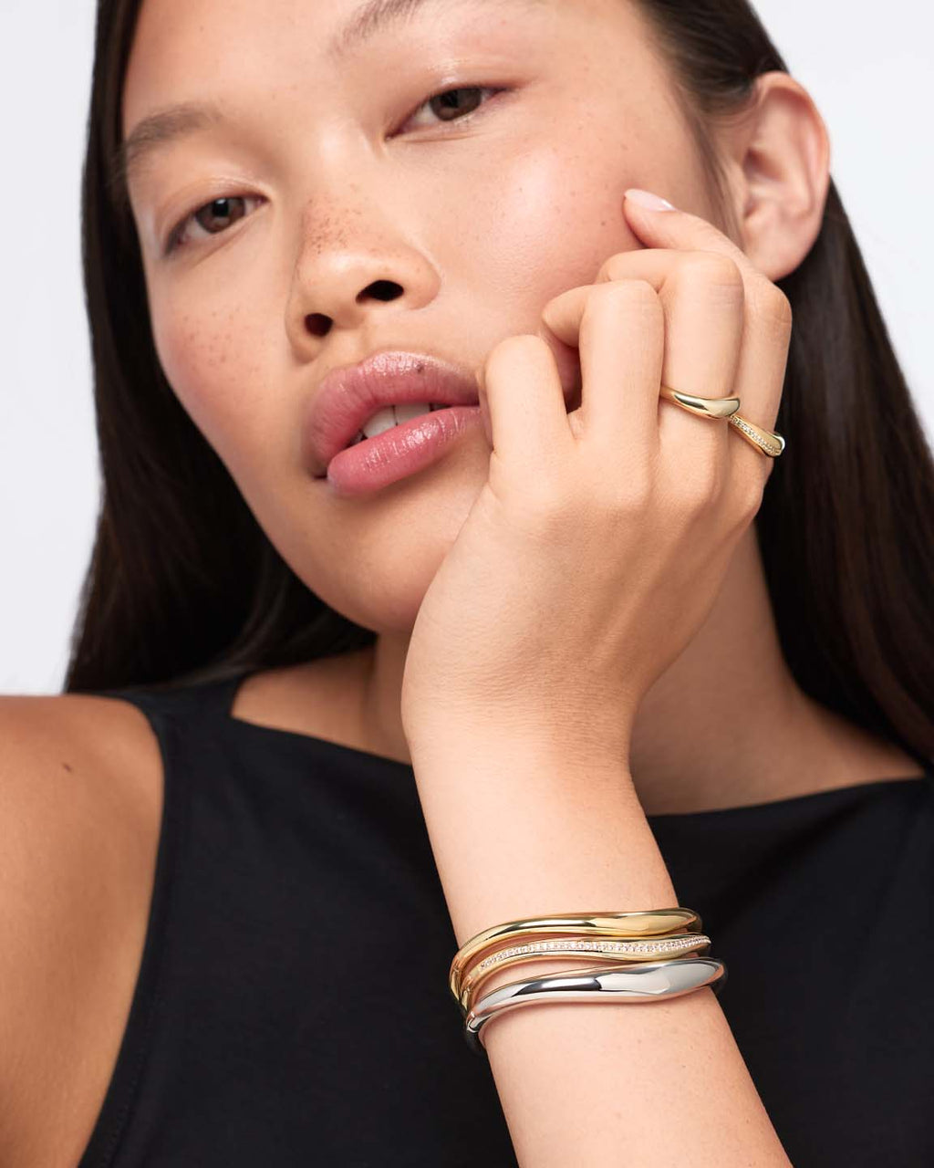 Gold Bangle Bracelet - Talia Slim