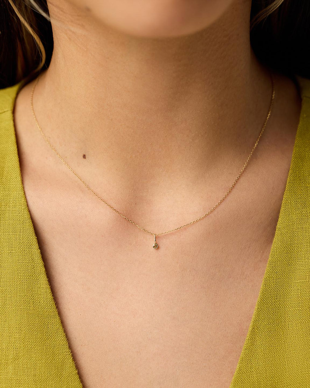 Solid Yellow Gold - Citrine Mini Birthstone Charm