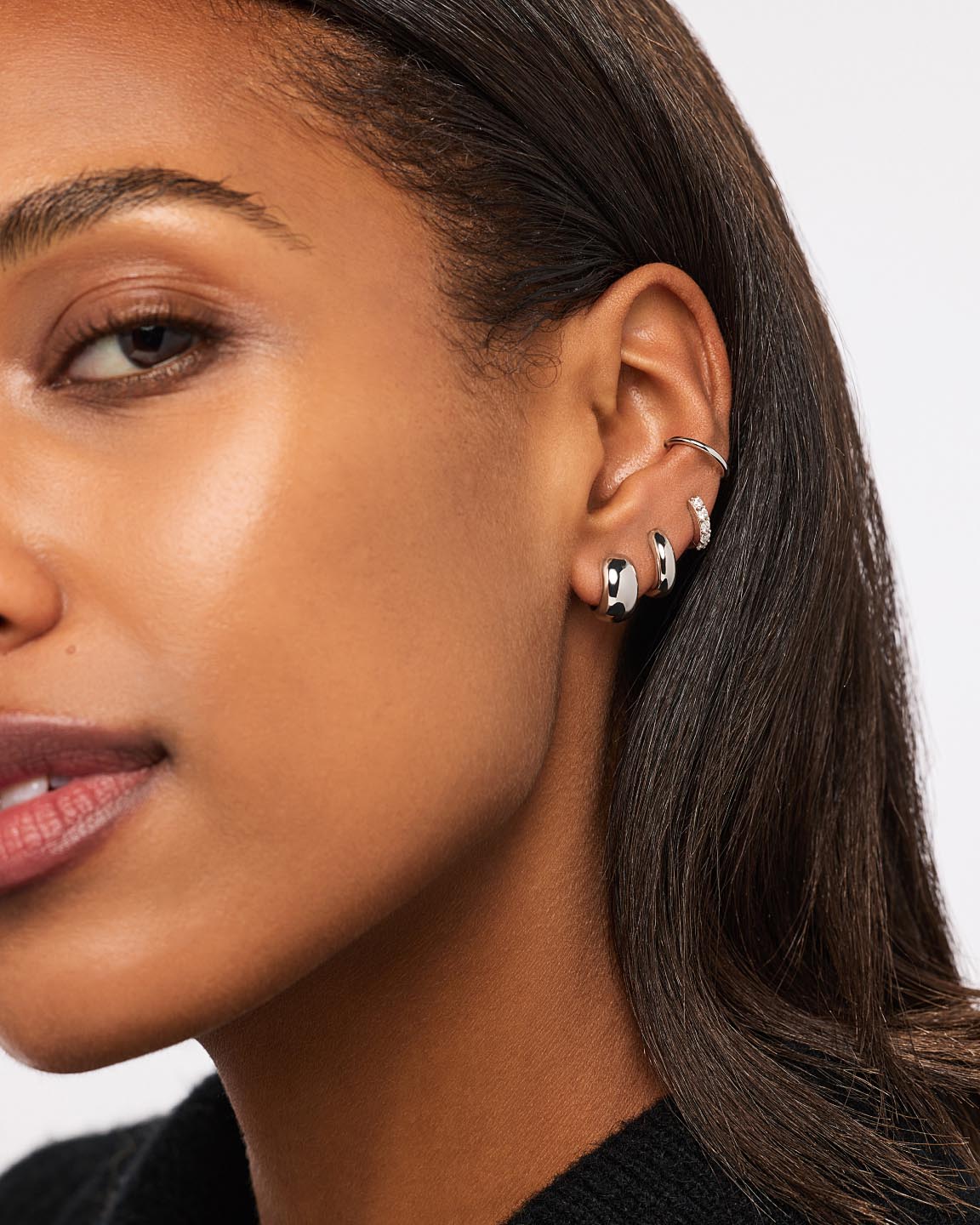 Silver Hoop Earrings - Giulia Bold Silver