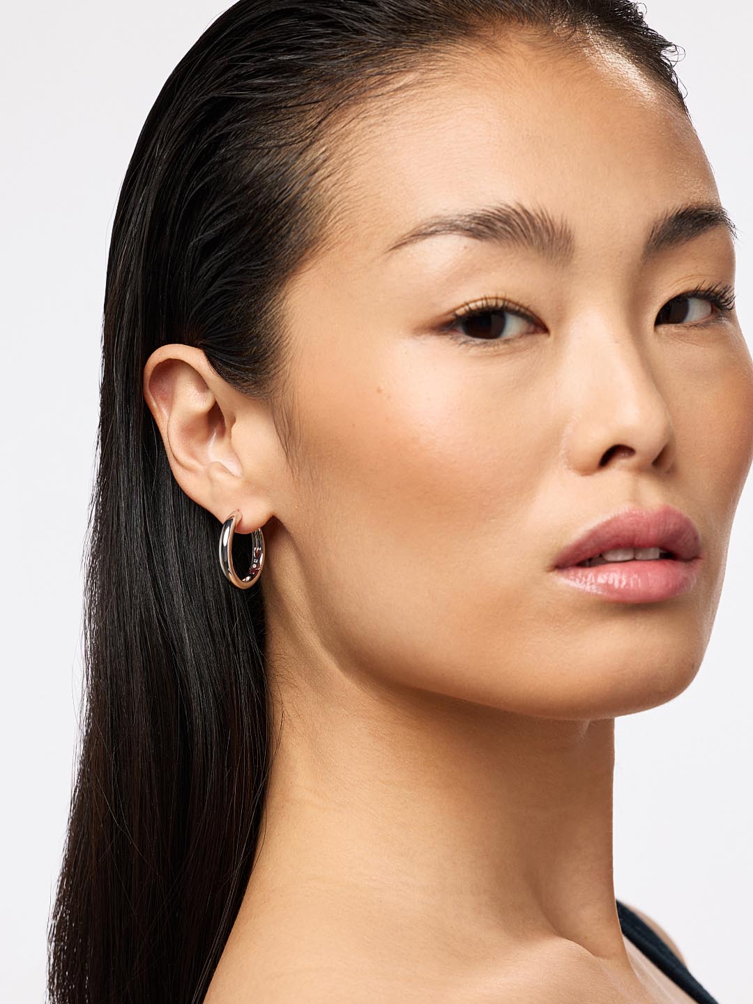 Hoop Earrings - Giulia Large Silver