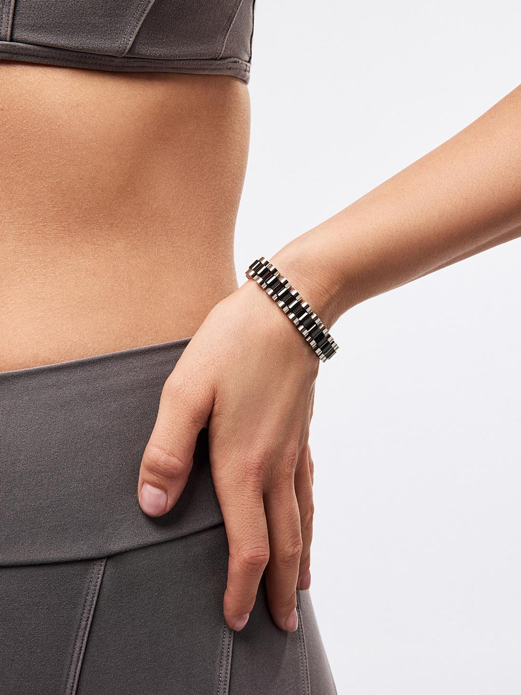Watch Strap Bracelet - Ora Silver Ceramic