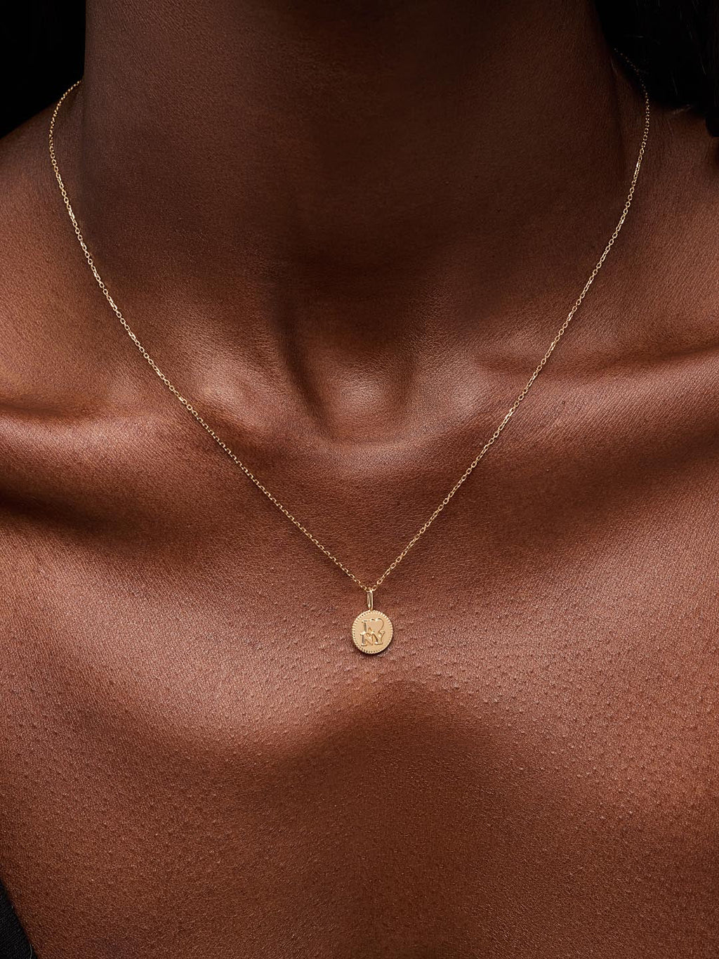 Solid Yellow Gold - NYC Charm Necklace