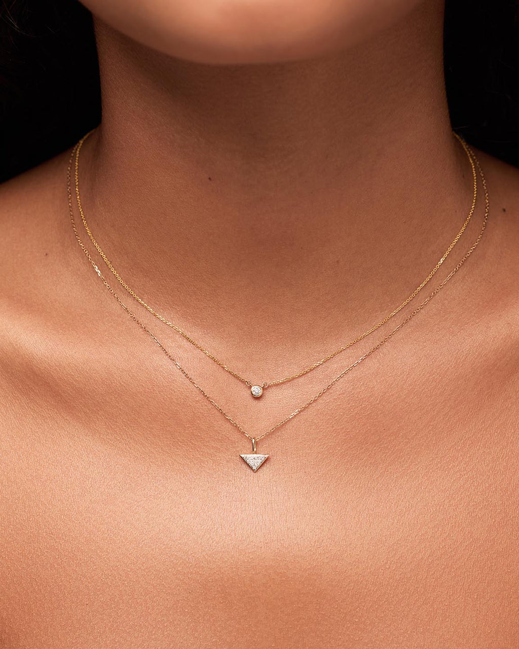 Solid Yellow Gold - Trillion Diamond Charm