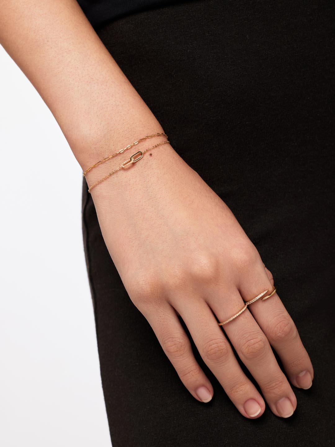 Solid Yellow Gold - Diamond Link Bracelet