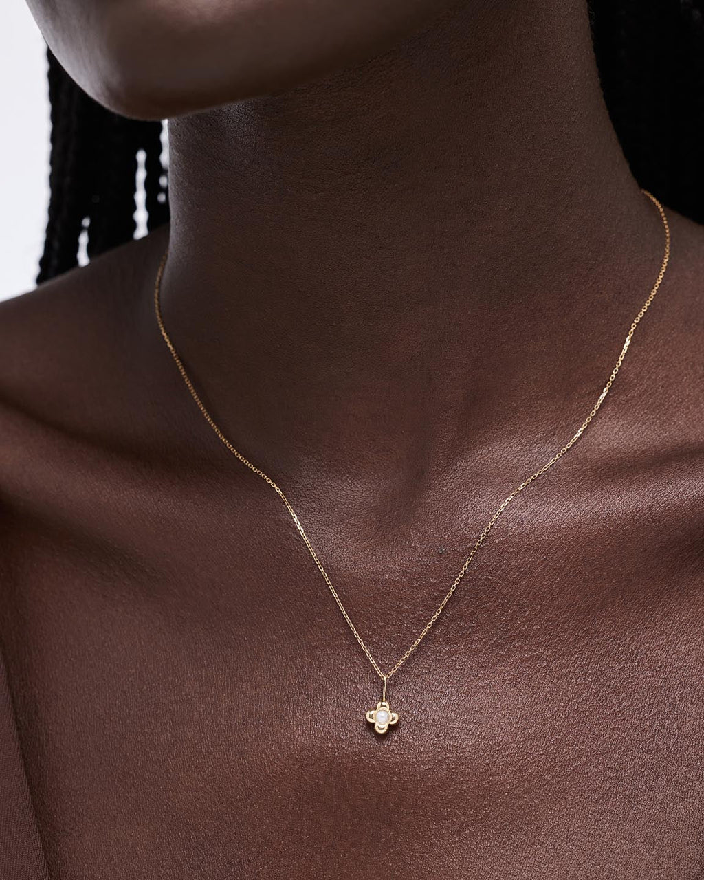 Solid Yellow Gold - Pearl Mini Liora Necklace