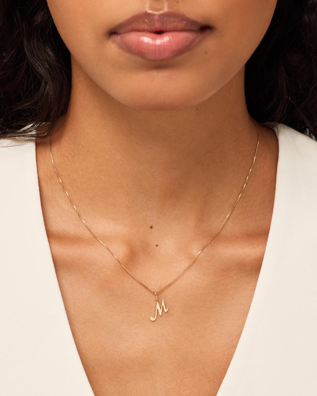 Solid Yellow Gold - Script Letter Charm