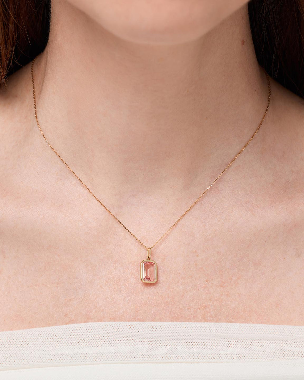 Solid Yellow Gold - Light Pink Sapphire Spritz Charm