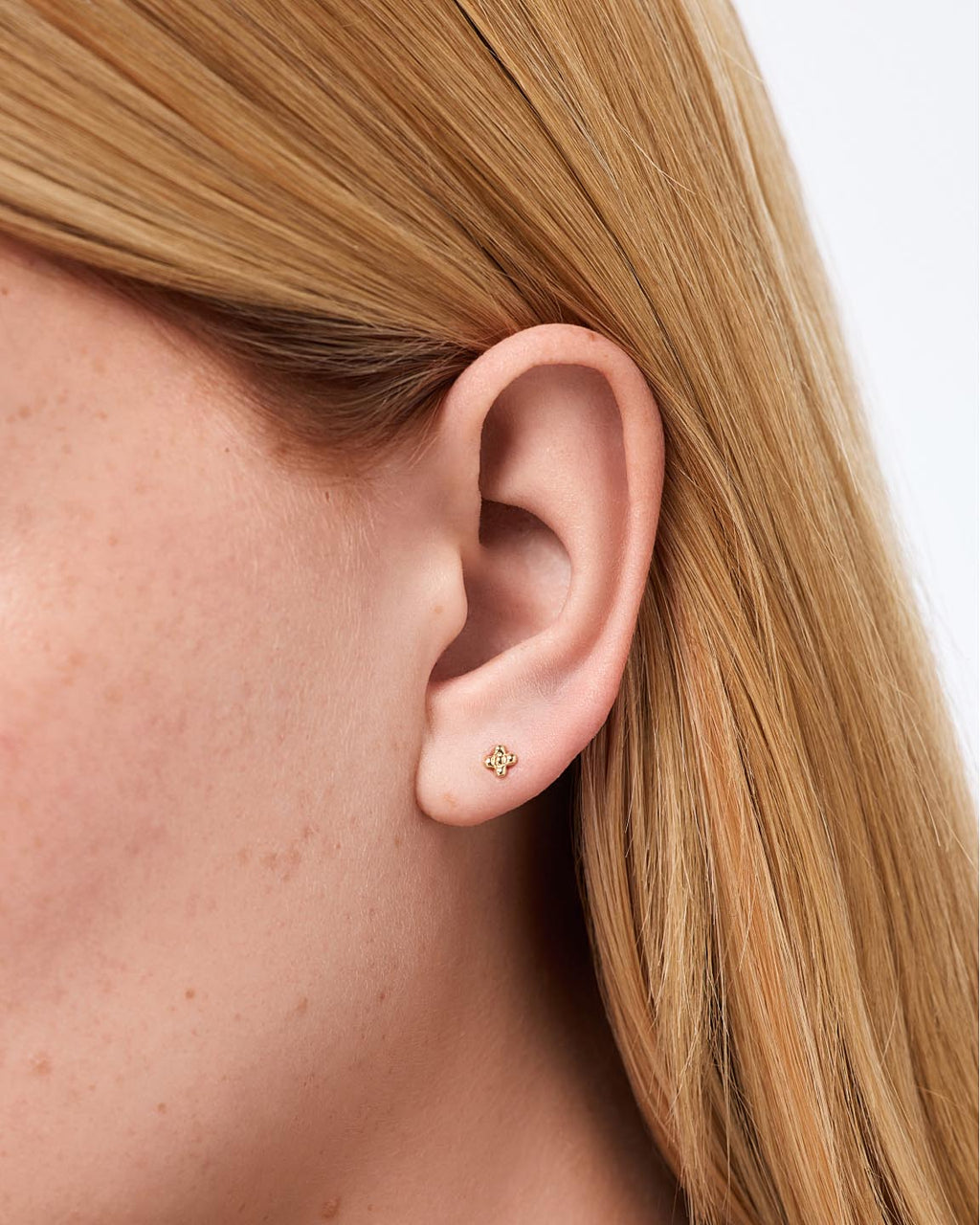 Solid Yellow Gold - Liora Flatback Studs