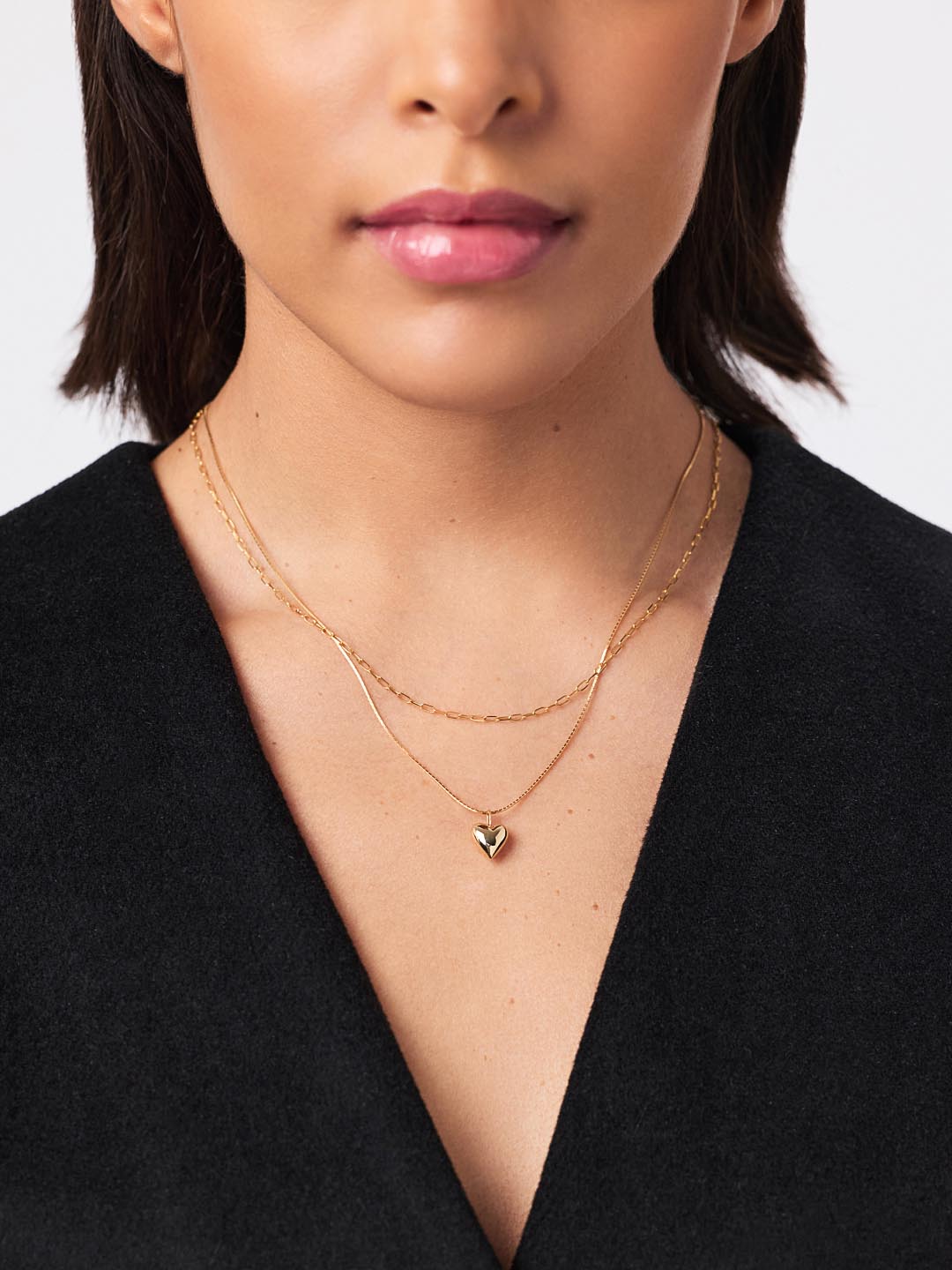 Solid Yellow Gold - Silk Chain Necklace