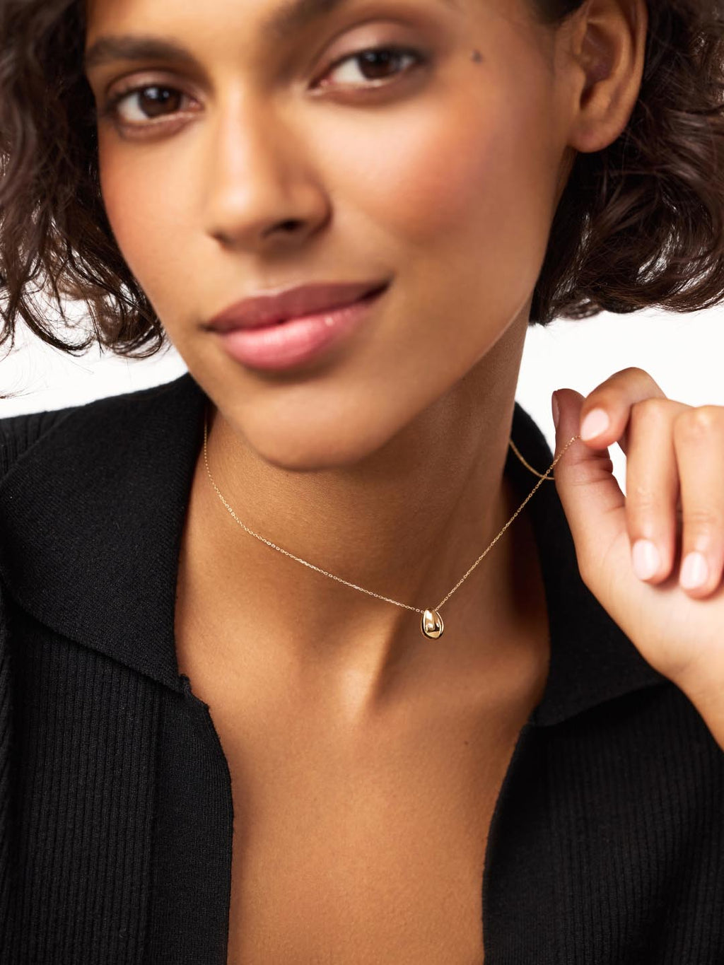 Gold Pendant Necklace - Gold Teardrop Necklace