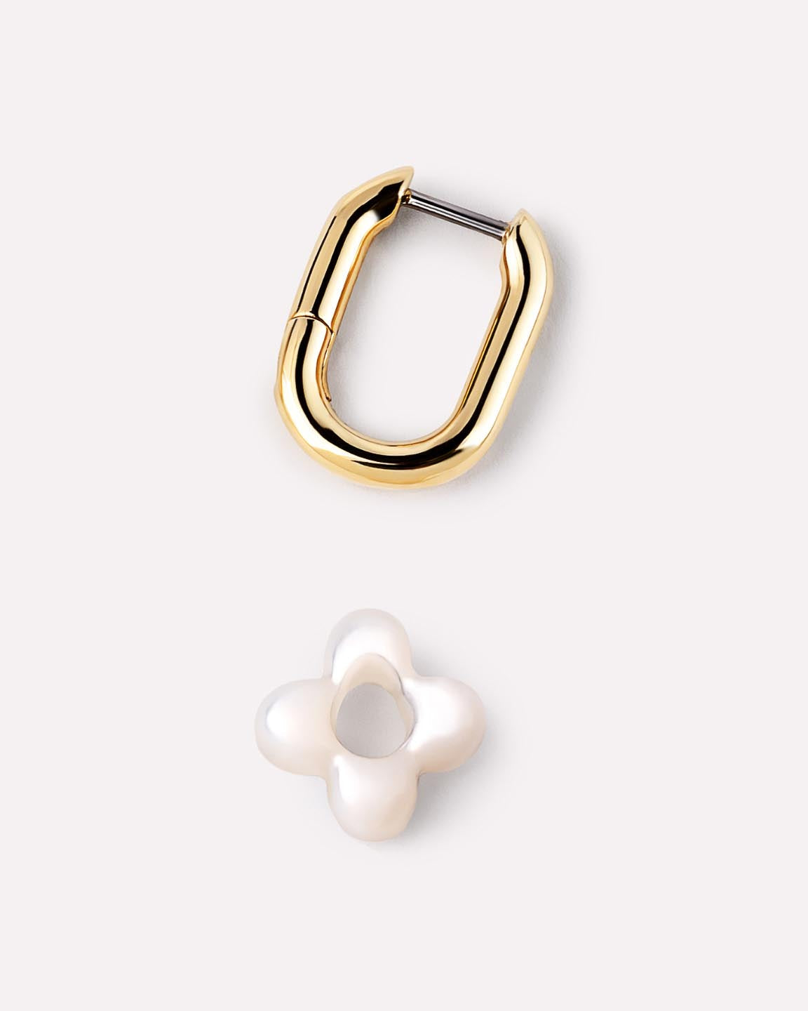 Flower Earrings - Cassia Hoops Mother of Pearl