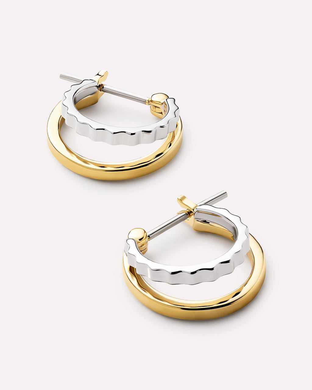 Huggie Earrings - Toda Two Tone