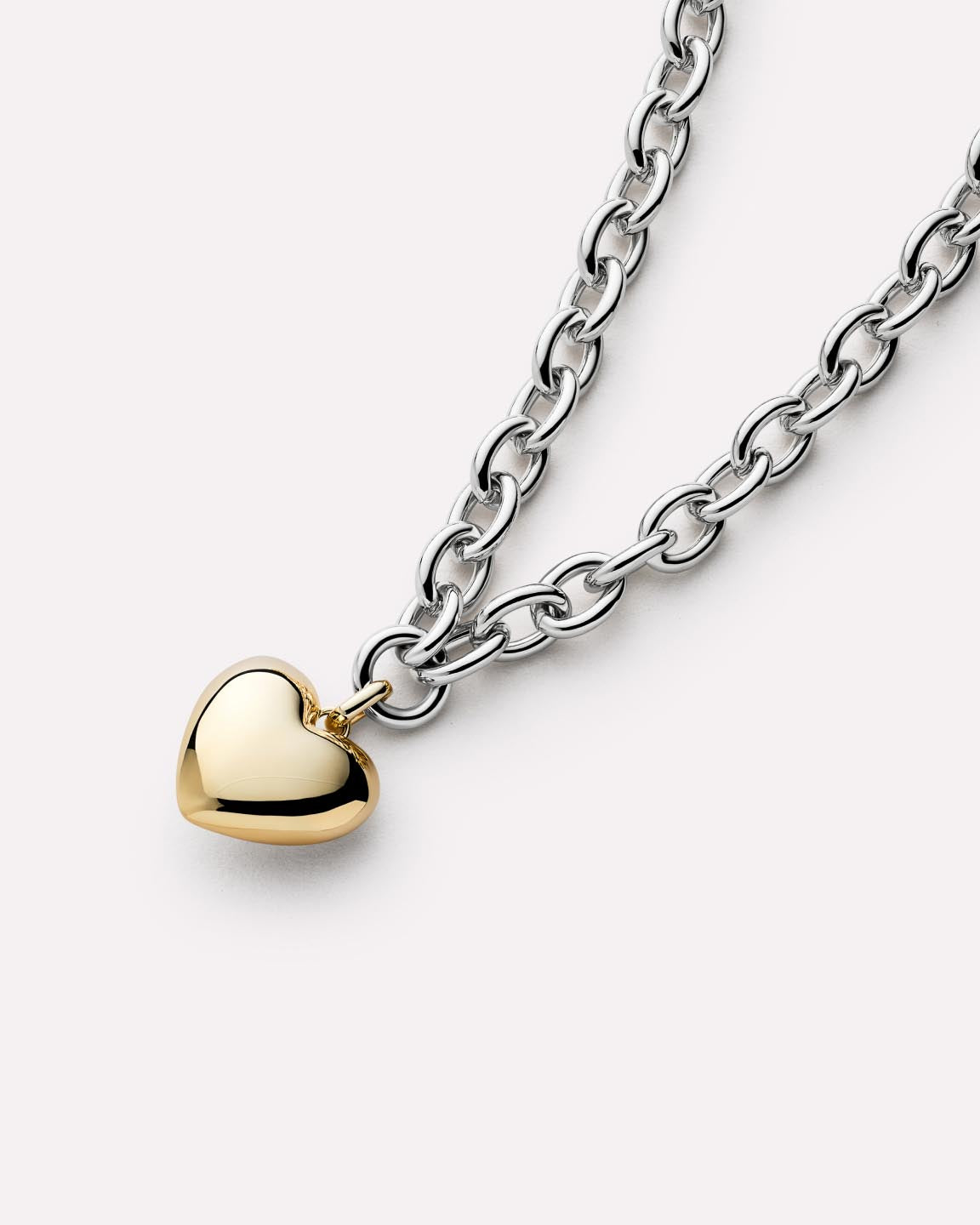 Heart Necklace - Lev Bold Two Tone