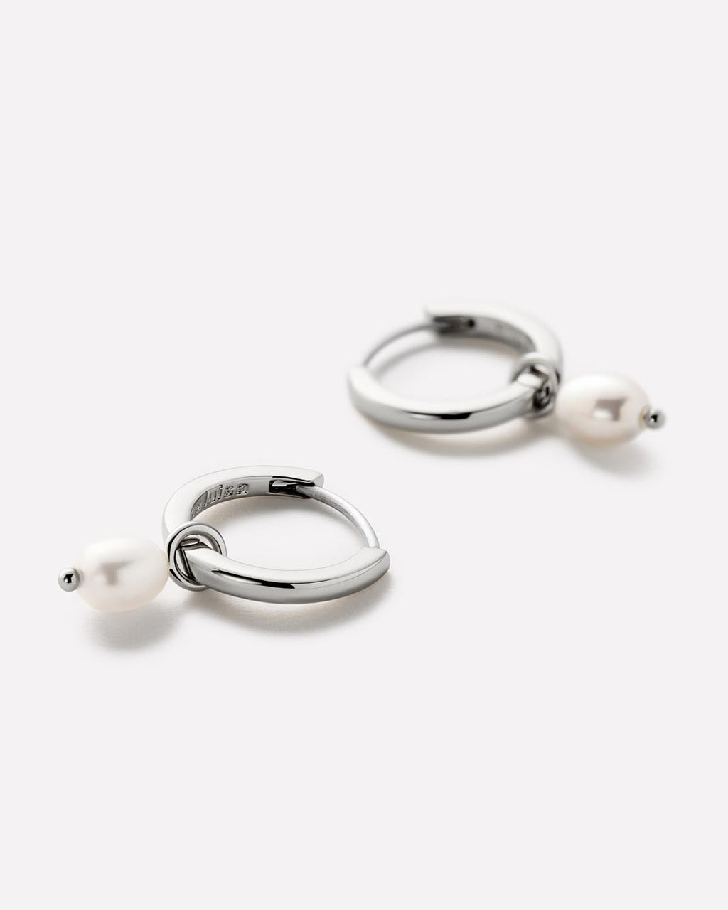 Pearl Huggie Hoops - Frida Silver