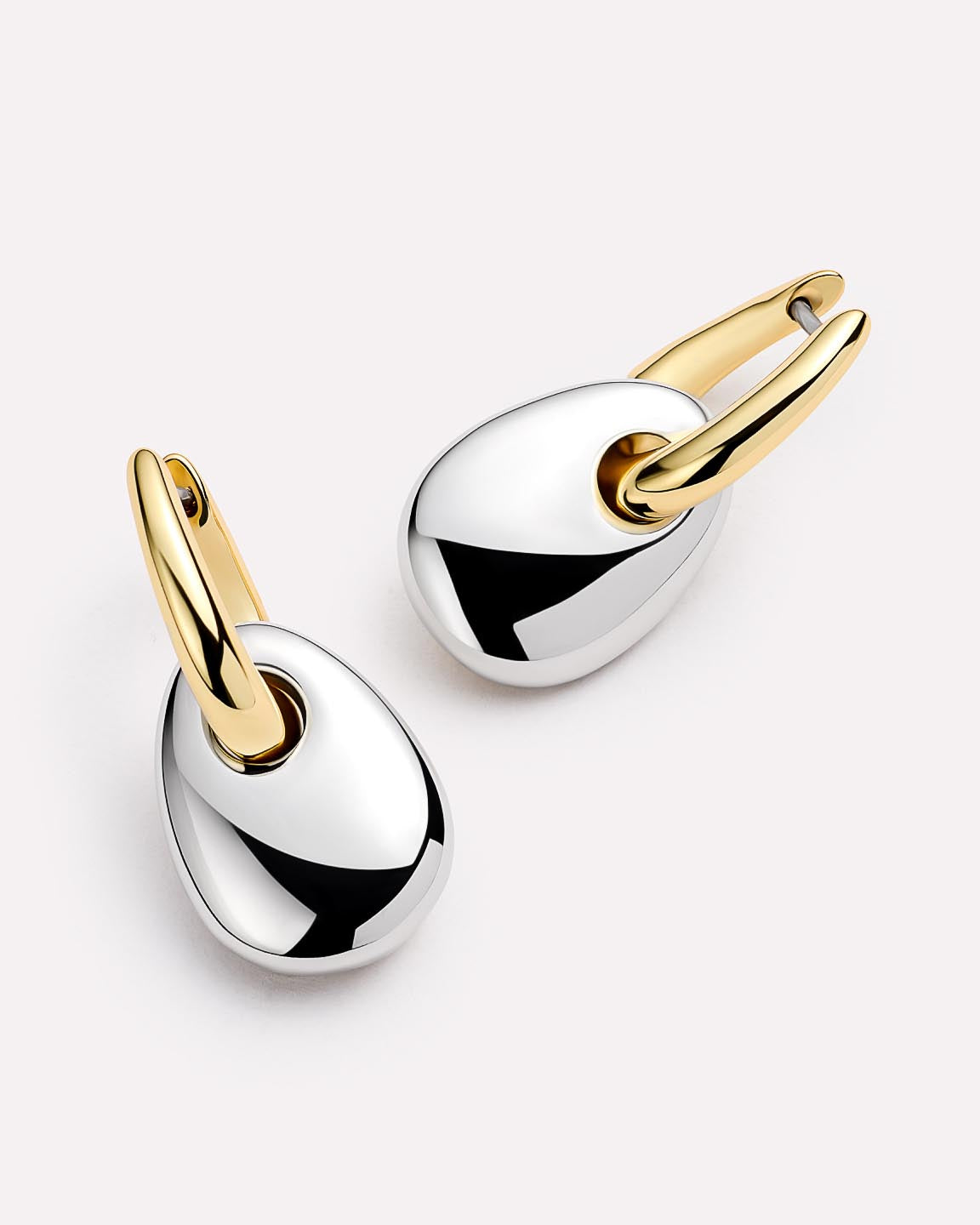 Gold Drop Earrings - Kayla Two Tone