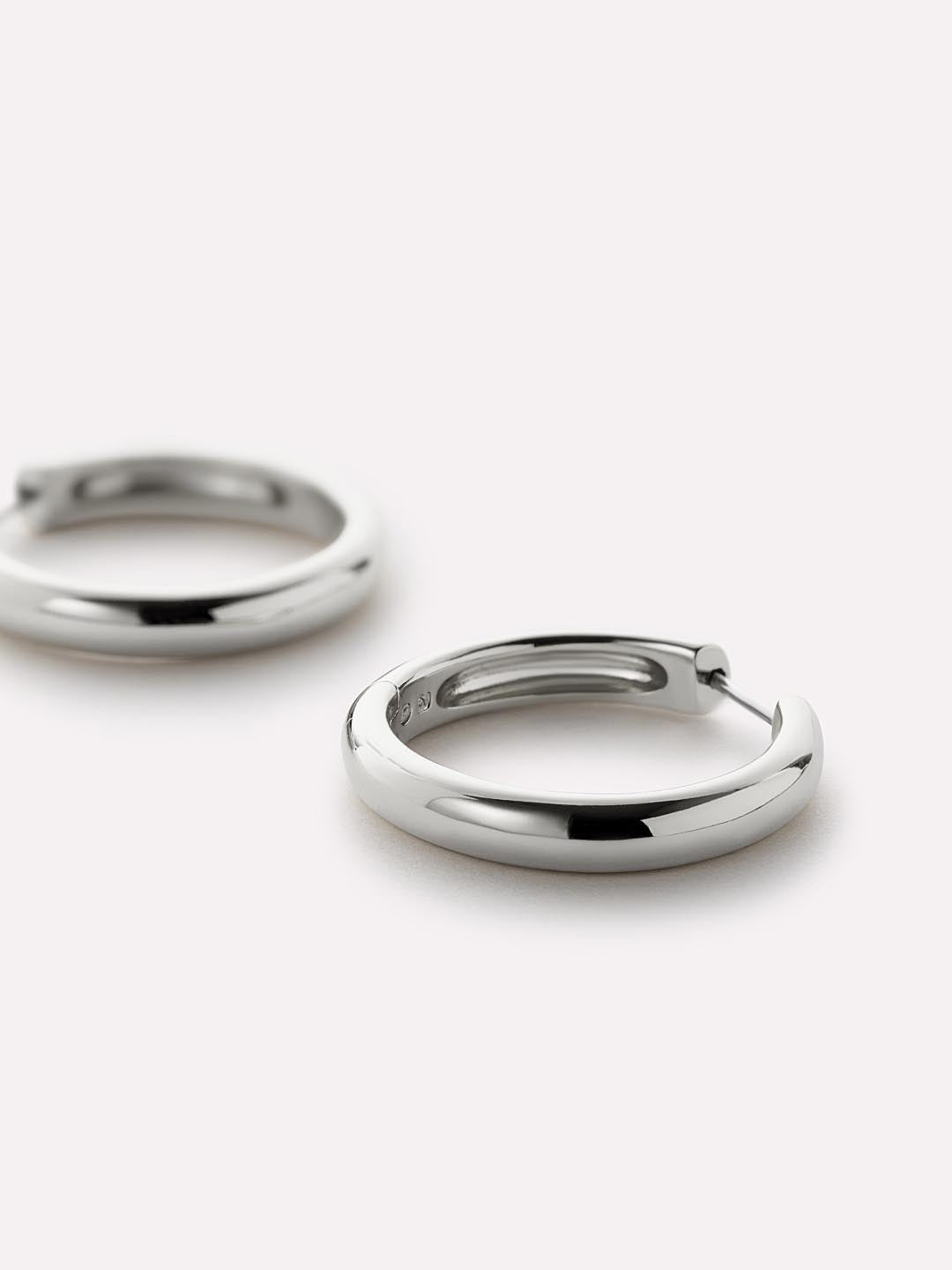 Hoop Earrings - Giulia Large Silver