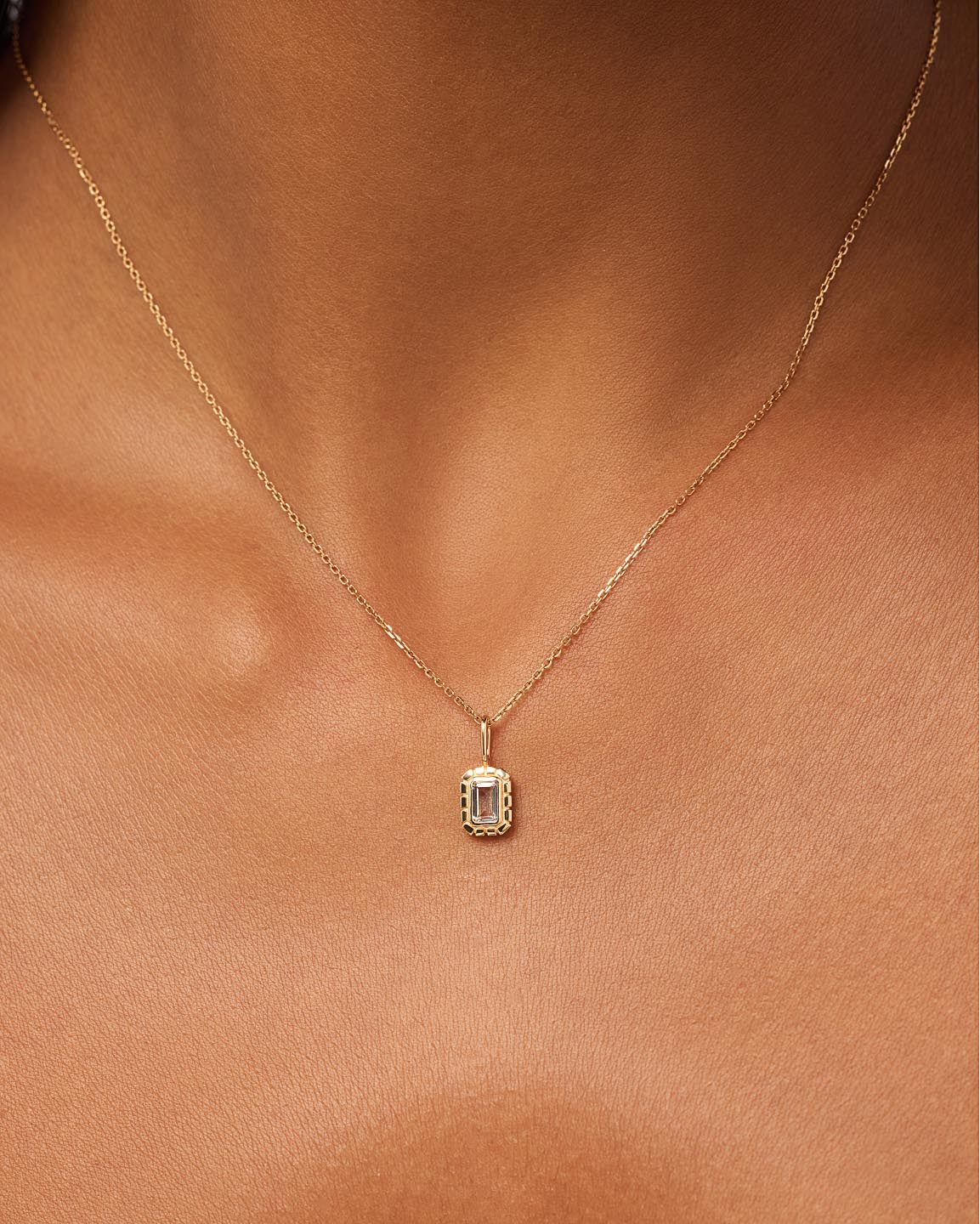 Solid Yellow Gold - White Sapphire Heirloom Charm